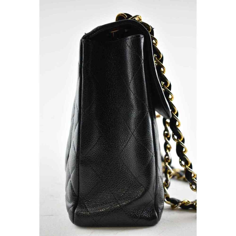 Chanel Vintage Black Caviar Gold 24K Jumbo Flap CC Logo Shoulder Crossbody Bag - Picture 5 of 12